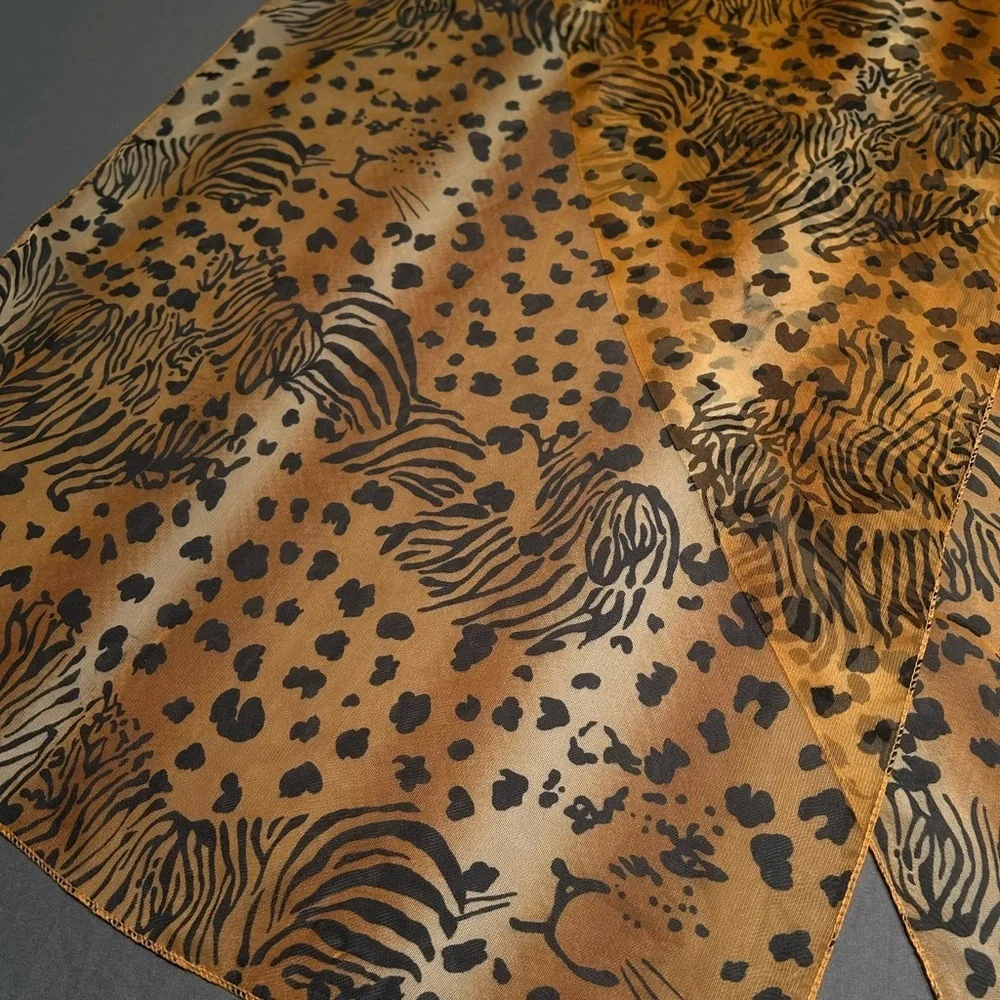 Vintage Sheer Cheetah Print Scarf